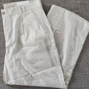 AE Linen Blend Stovepipe Crop Trouser